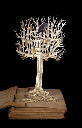A Partridge in a Pear Tree book sculpture by Justin Rowe