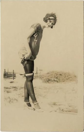 1920s stockings on the beach
