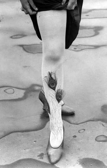 Feather decorated 1920s stockings