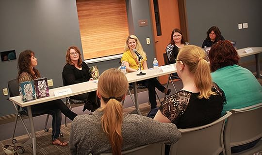 Authors Silvia Acevedo, Sandy Goldsworthy, Panelist Kellie , and Authors Kelly Risser and Liza Wiemer