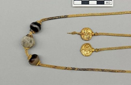 Some of the jewelry recovered from the grave.