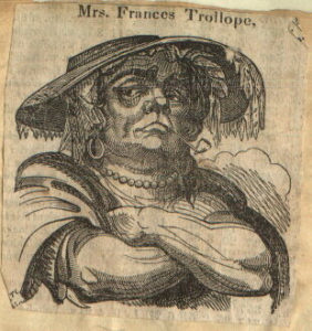 Caricature accompanying early press reviews of 'Domestic Manners'