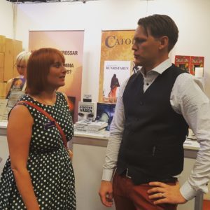 Charlotte Cederlund och Marcus Olausson i Fantastikgränden på Bokmässan 2016