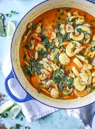 golden chicken coconut soup with spiced pitas I howsweeteats.com