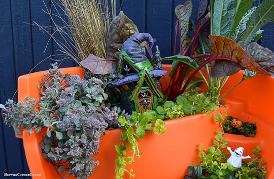 Halloween Broken Pot Container Garden Plants