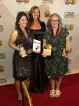 Jacqui Letran, Dianna Fuchs (Executive Director), and me before the Gold Diggers on the Red Carpet!