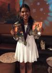 Sahana with her books. You can buy them at Amazon. She won Silver for 