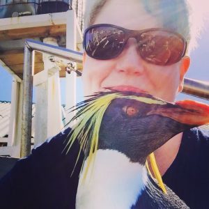 Liz hugging penguins is boring!