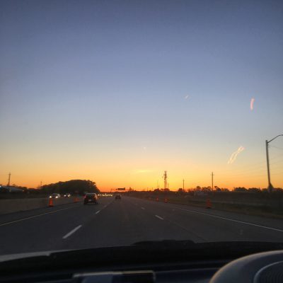 I set off very early, in time to drive into the sunrise as I neared the US border.