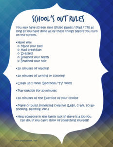 Schools Out Rule printable