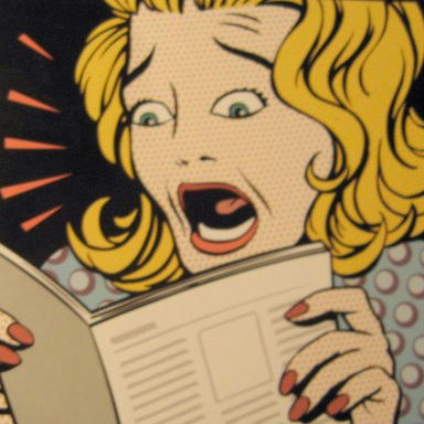 Image result for reading a review, looking scared