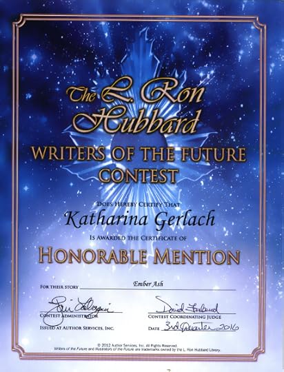 Certificate from Writers of the Future