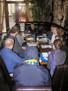 Our observer team divides up precincts and makes plans