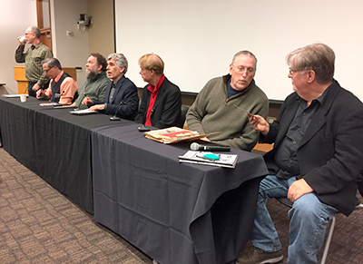  Panel discussion with moderator Richard Gehr, me, Patrick Rosenkranz, Norman Solomon, Bill Plympton, Maurice Isserman, and Matt Groening.