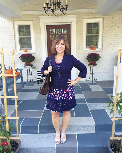WEDNESDAY | #FROCKTOBER Day 19 | Today's #ootd ... classics with flair from #anthropologie. #moulinettesoeurs polka dot dress with lace trim; #cidra jacket; #apt9 shoes.