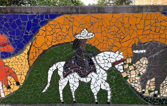 Mosaic of person on horseback