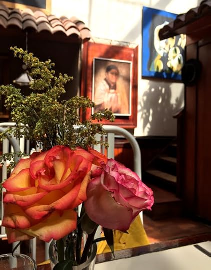 Roses in an artful resturant