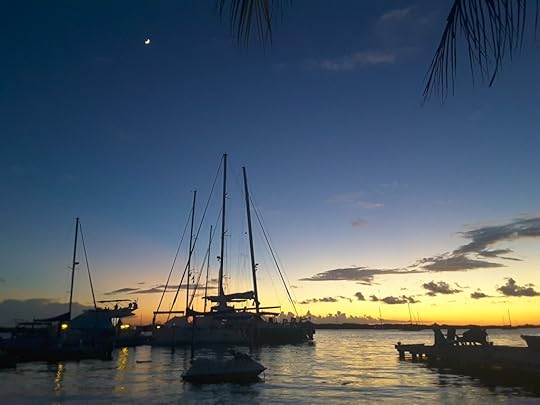 Another sunset with the rising moon.