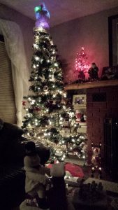 See the small red tree in the background? It is the first decoration to be displayed.