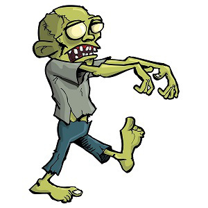 Cartoon zombie isolated on white
