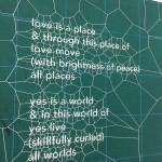 Laser-cut text from korean hanji, waiting to be placed within the bio-paper sheets and pressed.