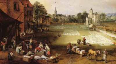 17th century washing drying laundry