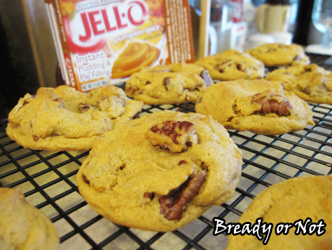 Bready or Not: Chocolate Chip Pecan Pumpkin Pudding Cookies 