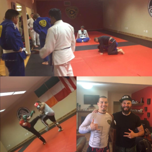 truck driver at jiu jitsu class on break