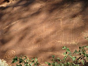 Petroglyph panel at the Sand Island site along the San Juan River, Utah.
