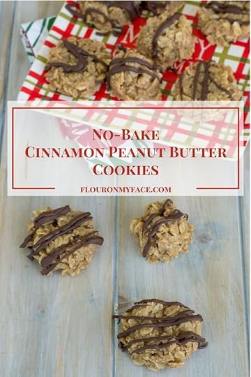 These no-bake Cinnamon Peanut Butter Cookies are perfect for the holiday baking season. They also make a great no-bake Christmas Cookie Exchange recipe via flouronmyface.com