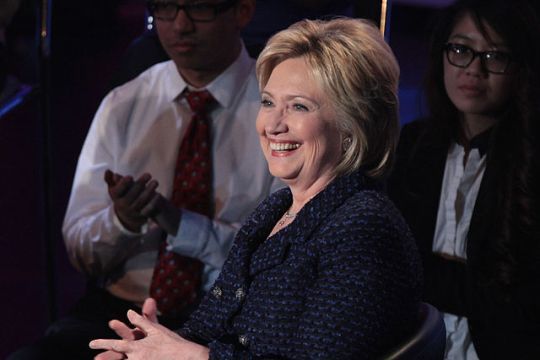 Hillary Clinton speaking at the Brown & Black Presidential Forum at Sheslow Auditorium at Drake University in Des Moines, Iowa, 11 January 2016. Photo by Gage Skidmore CC BY-SA 2.0 via Wikimedia Commons.