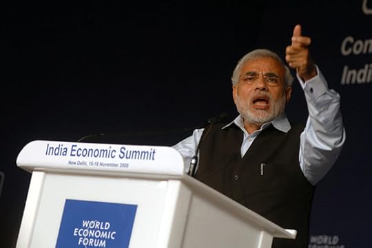 Narendra Modi, Chief Minister of Gujarat, India, speaks during the welcome lunch at the World Economic Forum's India Economic Summit 2008 by World Economic Forum. CC-BY-2.0 via Wikimedia Commons.