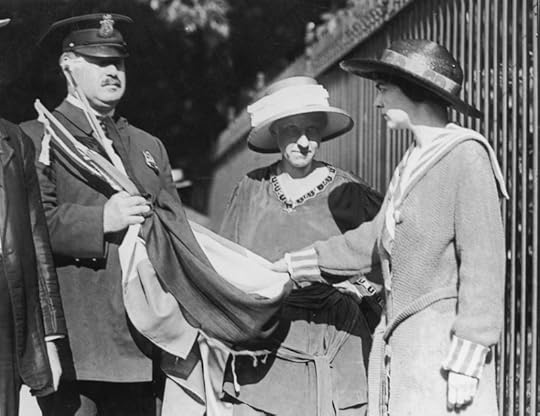 Suffrage banners confiscated outside the White House