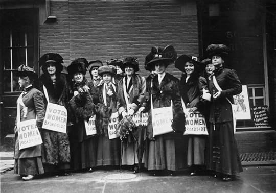 ''News Girls'' distributing suffrage literature, New York