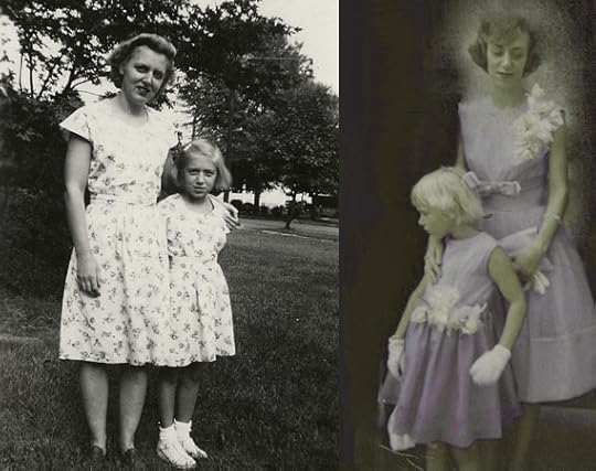 My mother & grandmother, 1940s, and my mother & me, 1960s