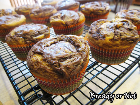 Bready or Not: Pumpkin Nutella Swirl Muffins