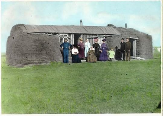 Sod house in Saskatchewan circa 1900