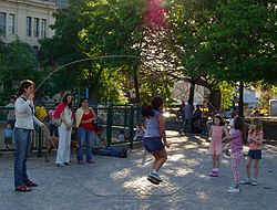Double Dutch jump rope