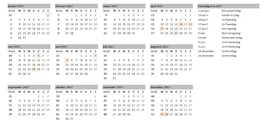 Jaarkalender in Excel
