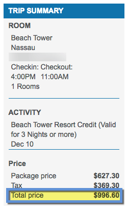 4 nights is worth nearly $1,000