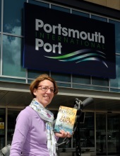 Pauline Rowson at Portsmouth International Port on launch of Fatal Catch