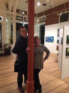 Kelli snapped this pic of Glenn and I striking a post-reading post in the Northwest Arts Center