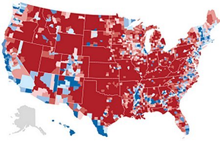 Red and Blue Election Map