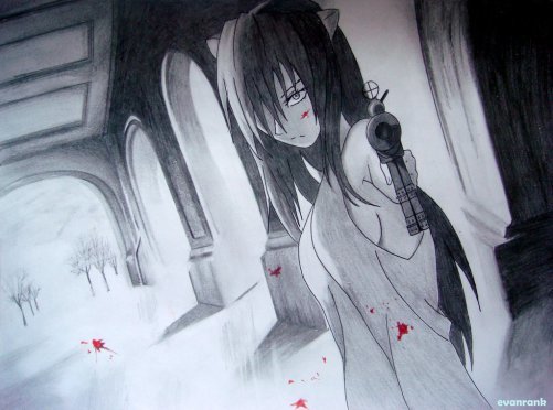lucy_with_a_gun_elfen_lied_by_evanrank-d6511f7