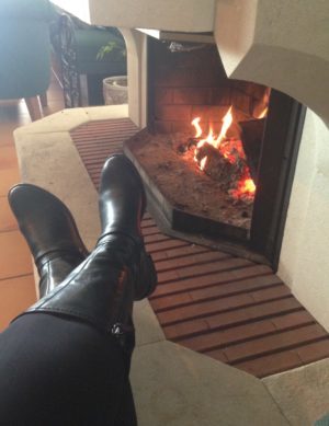 Det var så mysigt, med tillgång till spa, bastu och brasor.