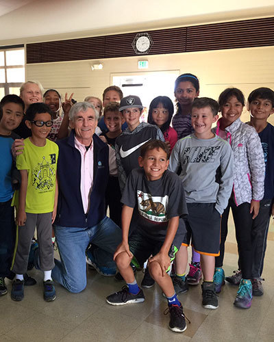 With students from a school in Redwood Shores, CA.