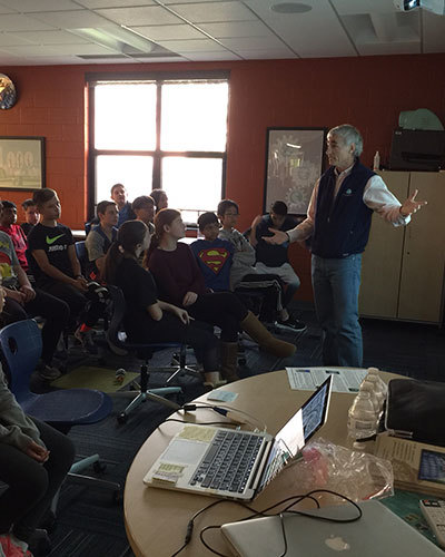 And here I am presenting at a school in Illinois, near Chicago.