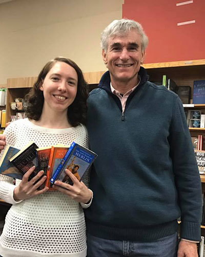 Tina brought some original editions of the Merlin books for me to sign at Anderson's.