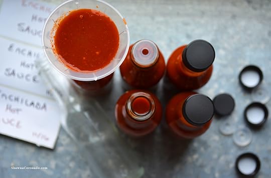 Homemade Hot Sauce Bottle Pour