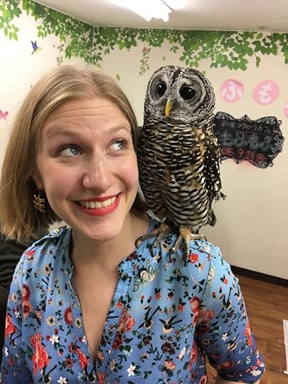 Here is a picture of me in Tokyo with an owl. 